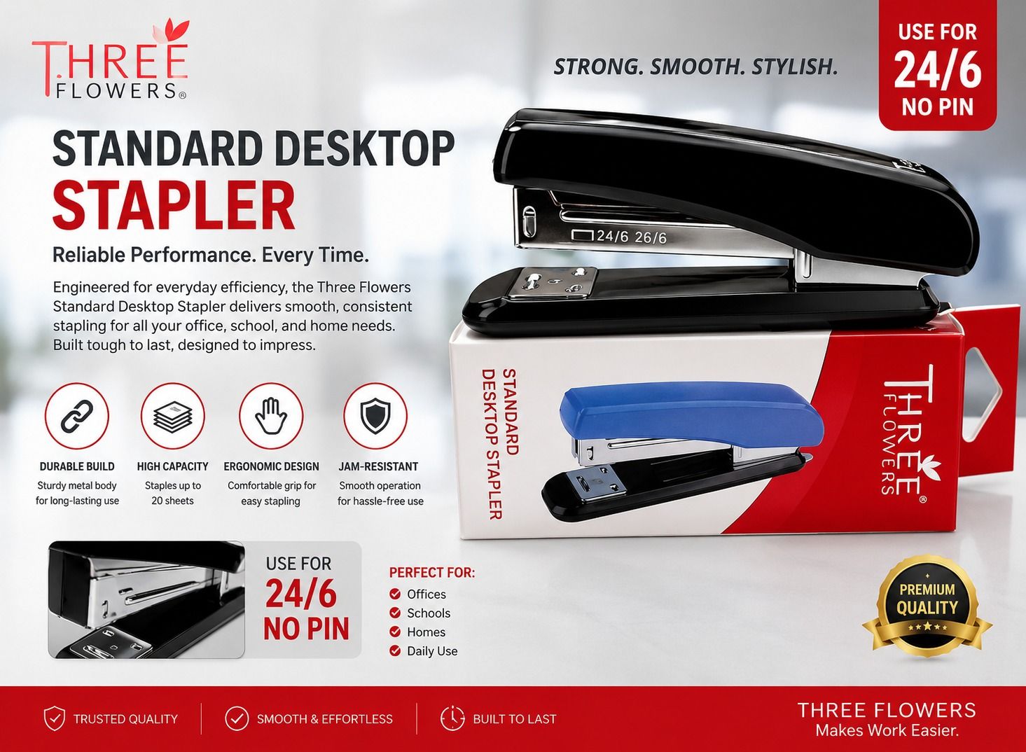 THREE FLOWERS STAPLER 0306R