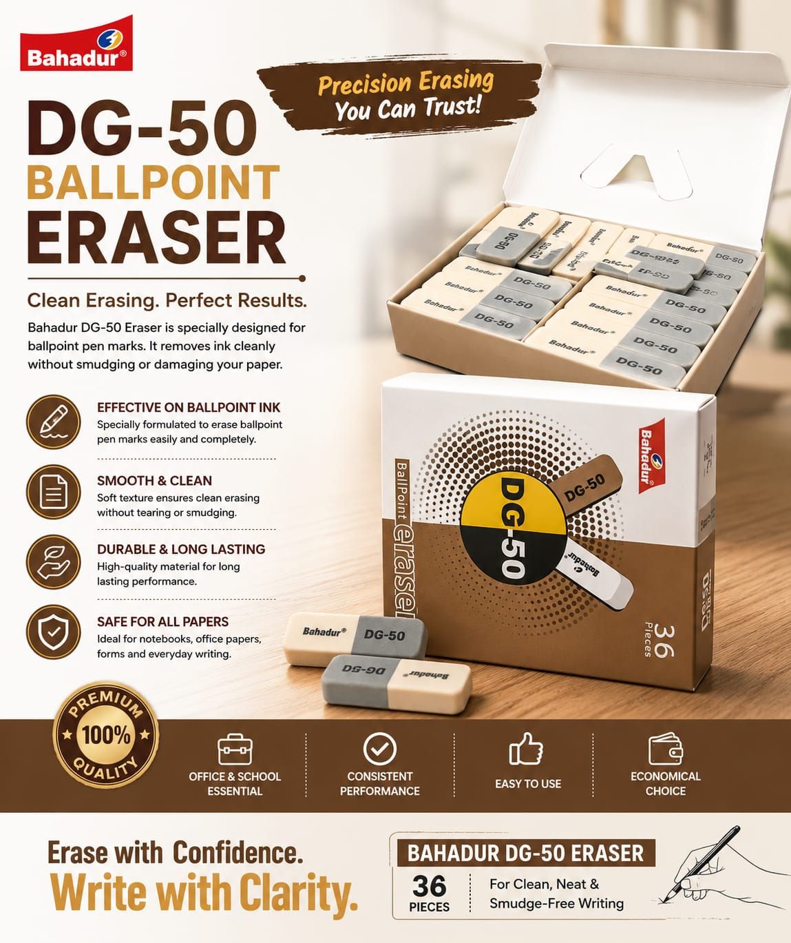 Bahadur DG-50 Ball Point Eraser