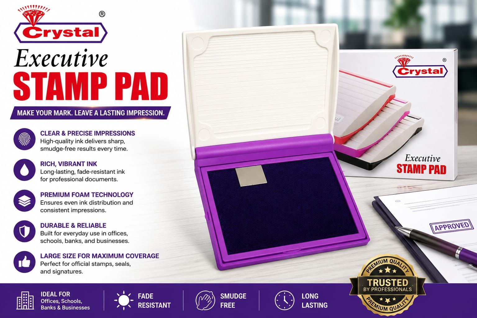 Crystal Executive Stamp Pad