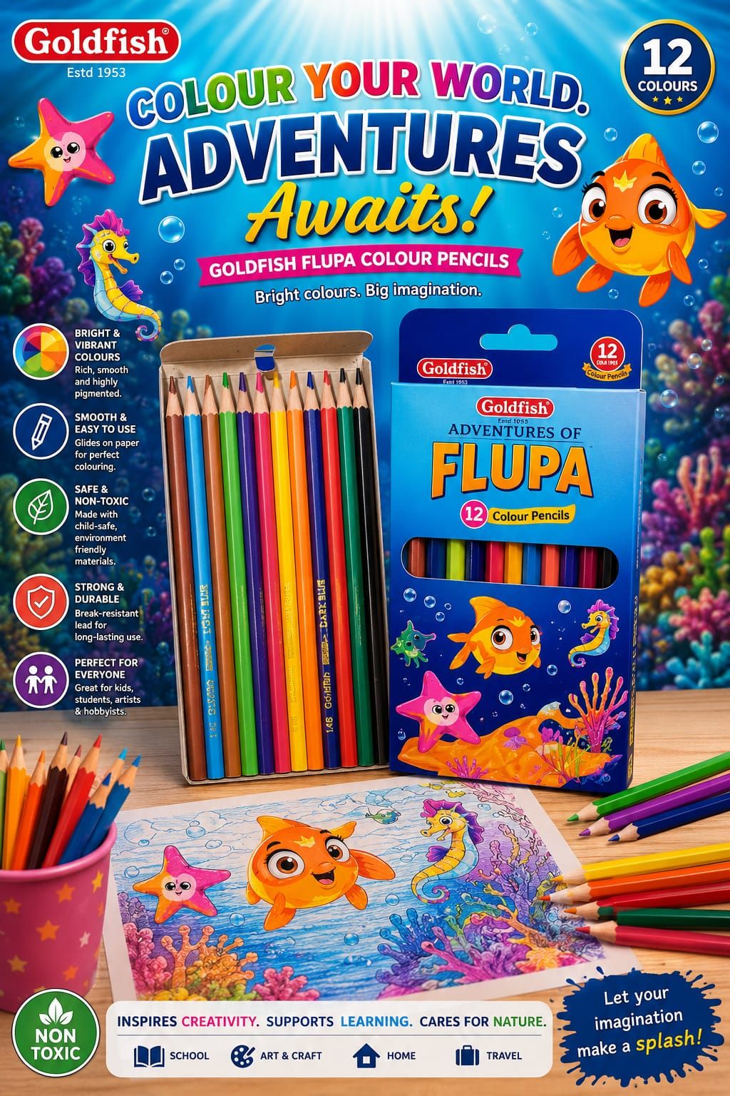 Goldfish Flupa Color Pencils (Large)