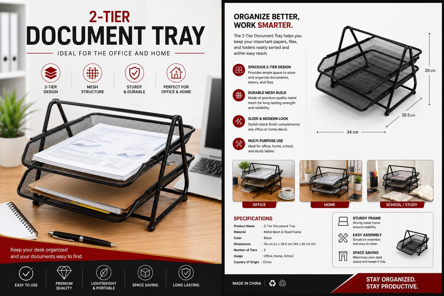 2-Tier Document Tray