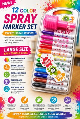 12 Color Spray Marker Set