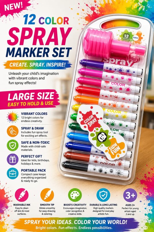 12 Color Spray Marker Set