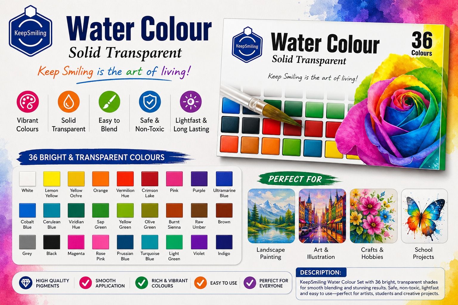 Water Colours (36 PCS)